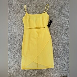 Lulus Yellow Bodycon Midi Dress – Size Medium – NWT